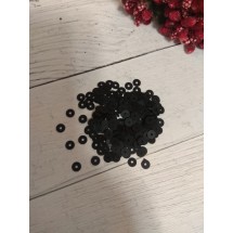 Пайетки круглые 4 мм цв. черный, цена за 5 гр